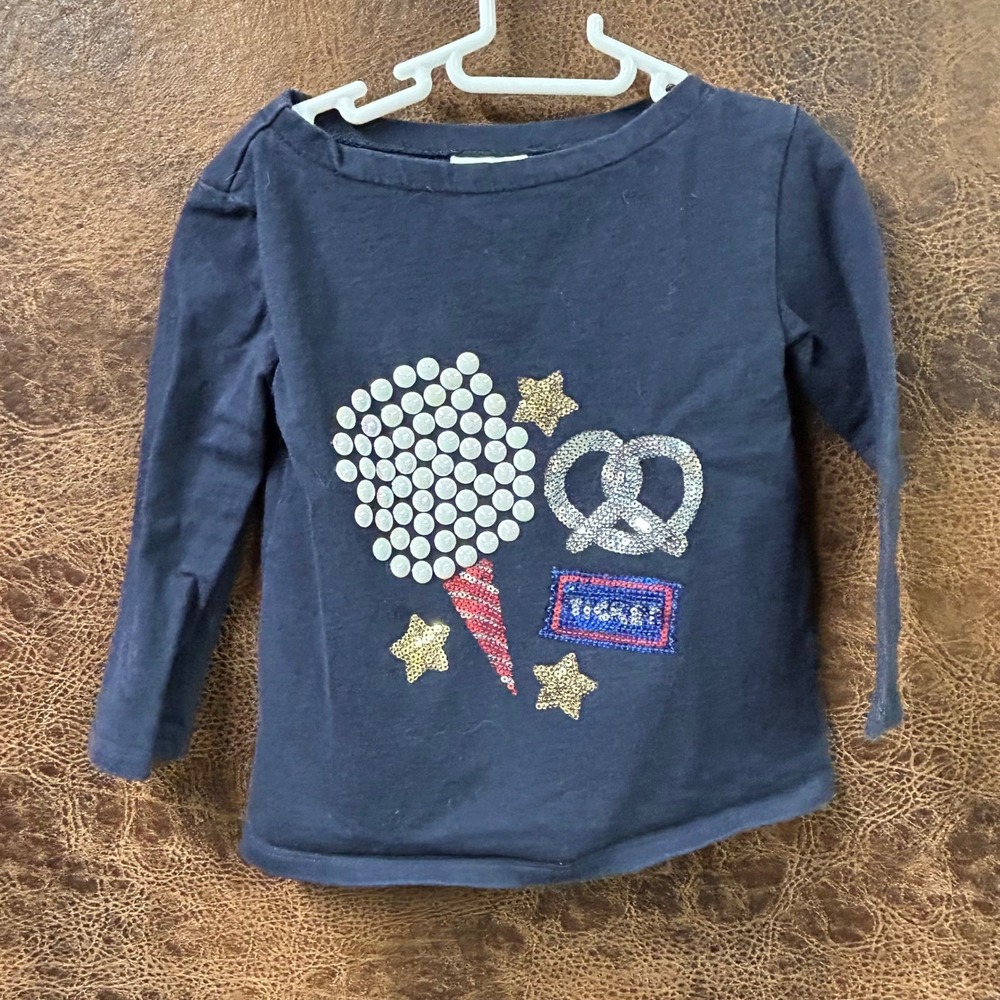 Seed‎ Heritage Carnival Fair Movie Embellished Navy 3 Long Sleeve Toddler Top